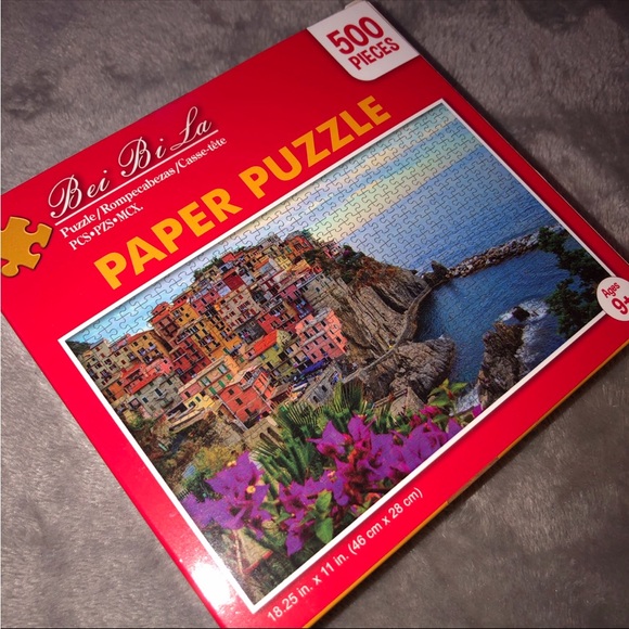 Bei Bi La 500 Piece Paper Puzzle/ Italy Monterosso Coastal Cinque Terre sea View - Picture 2 of 11